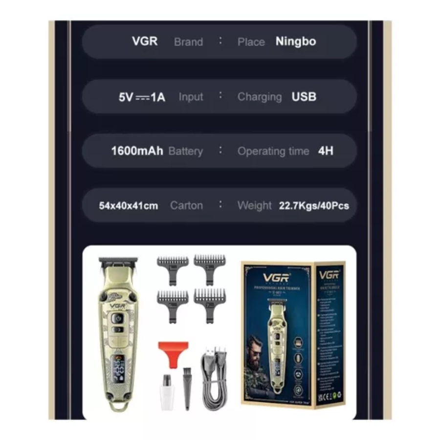 Miniatura 4 de Maquina Patillera Corte De Pelo Vgr 901